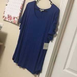 Meera Lane 2x Blue T Shirt with Sleeve Detail